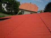 Renovace vlnité eternitové střechy, nástřik airless